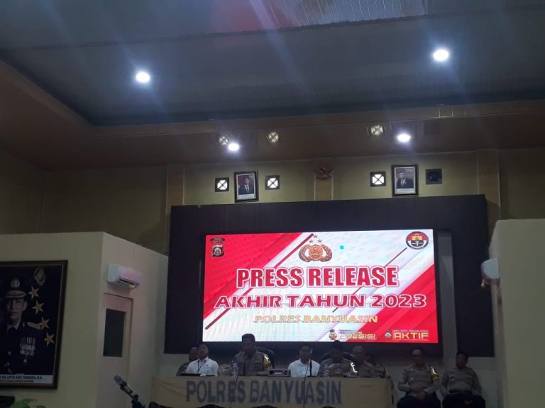 Polres Banyuasin menggelar Press Realase akhir tahun 2023