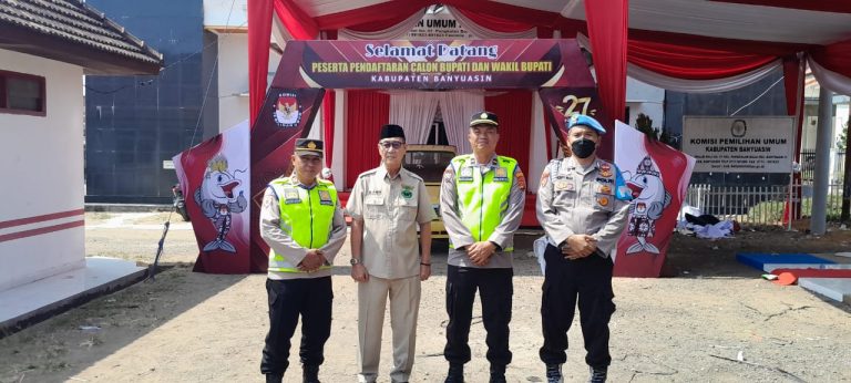 Polres Banyuasin cek persiapan personil, jelang pendaftaran cabup dan cawabup di KPUD 