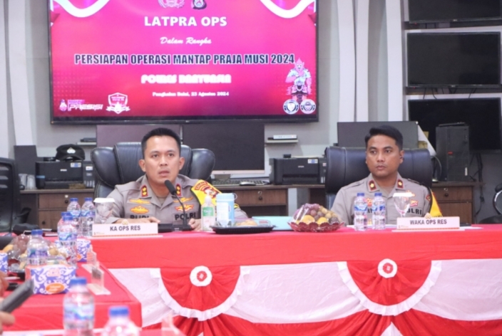 Kapolres Banyuasin Pimpin Latraops mantap Praja Musi 2024