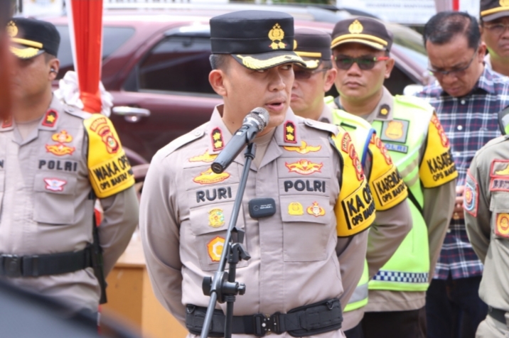 Kapolres Banyuasin Pastikan Keamanan Pendaftaran Paslon Cabup dan Cawabup di KPUD