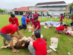 Rayakan Idul Adha 1446 H, Lapas Banyuasin Sembelih 3 Ekor Sapi dan dan 6 ekor Kambing Kurban