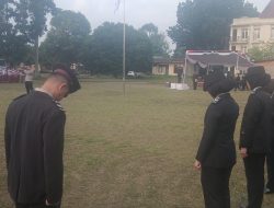 Kapolres Ogan Ilir AKBP Bagus Suryo Wibowo, S.I.K  Jadi Iŕup Upcara Hut RI – 80 Di Lapangan Mapolsek Indralaya