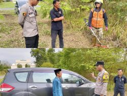 Bhabinkamtibmas Polsek Indralaya Tinjau Lahan Jagung Ponpes Raudhatul Ulum untuk Dukung Ketahanan Pangan