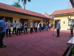 Tingkatkan Disiplin dan Pelayanan, Kanit Binmas Polsek Indralaya Pimpin Apel Pagi