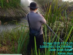Polsek Indralaya Lakukan Mitigasi Karhutla dan Cek Titik Hotspot di Desa Soak Batok