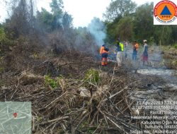 Personil Polsek Muara Kuang dan Babinsa Muara Kuang Serta Anggota BPBD Cek TKP Di Rantau Sialang