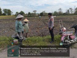 Polsek Indralaya Laksanakan Penanaman Jagung Program Ketahanan Pangan dikelurahan Indralaya indah ogan Ilir