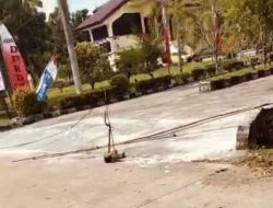 Tak Ada Anggaran, Jalan Masuk DPRD Banyuasin di Tampal Seadanya Tanpa Anggaran Pemkab