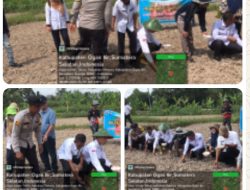 Dukung Program Ketahanan Pangan Nasional, Polsek Indralaya Lakukan Penanaman Jagung Di Desa Tebing Gerinting Utara