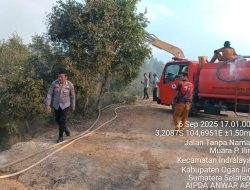 Personil Polsek Indralaya lakukan Patroli Mitigasi Karhutla di Wilayah Desa Tanjung  Seteko