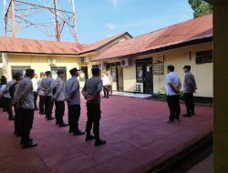 Polsek Indralaya Gelar Apel Pagi, Tekankan Pelayanan Masyarakat, Peran Bhabinkamtibmas di Desa, dan Pencegahan Karhutla