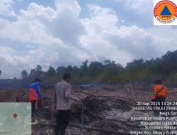 Titik Hotspot Karthula Kembali Terpantau Melalui Udara, Personil Polsek Muara Kuang Langsung Melakukan Pemeriksaan