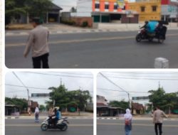 GIAT STRONG POINT, PENGATURAN LALIN DI SIMPANG SMA LINGUA PRIMA DAN PINTU MASUK POLSEK INDRALAYA