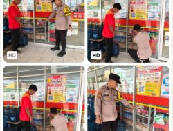 Bhabinkamtibmas Polsek Indralaya Sebar Stiker Imbauan Awas Curanmor di Mini Market Di Wilayah Hukum nya