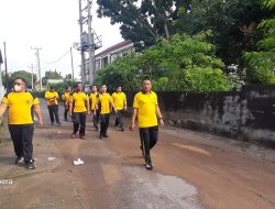 Kapolsek Indralaya Ajak Seluruh Personil Olah Raga  Bersama Dan Jalan Santai duf
