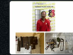 Satreskrim Polres Ogan Ilir Ungkap Kasus Pencurian Rel Kereta Api di Indralaya Utara