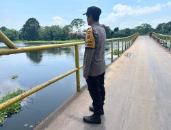 Polsek Indralaya Rutin Cek Ketinggian Debit Air Sungai Antisipasi Banjir