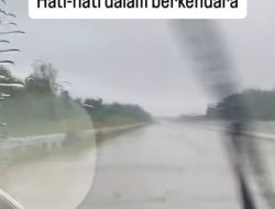 Satlantas Polres Banyuasin Imbau Pengemudi, Diguyur Hujan Jalan Tol Licin 