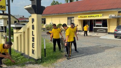 Polsek Indralaya Laksanakan Kegiatan Belida Asri, Wujudkan Lingkungan Mako Bersih dan Asri