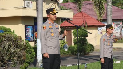 Apel Gabungan Senin, Kapolres Ogan Ilir Tekankan Pelayanan Prima dan Antisipasi Dampak Kenaikan BBM