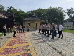 Giat Apel Pagi Personil Polsek Tanjung Batu, Tekankan Pada Personil Bhabinkamtibmas Berikan Imbauan Karhutla