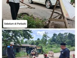 Setelah di Tinjau, Kadis PUPR Banyuasin Langsung Perbaiki Jalan Amblas di Sukajadi Talang Kelapa