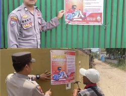 olsek Indralaya Memasang Banner Himbauan Pencegahan Curanmor