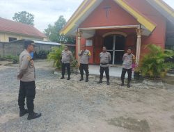 Pastikan Kegiatan Perayaan Kenaikan Isa Almasih Di Gereja POUK OIKUMENE Cinta Manis Aman, Polsek Tanjung Batu PAM Pengamanan