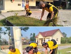 Polsek Tanjung Batu Laksanakan Bhakti Religi, Bersihkan Lingkungan Mako Wujudkan Pelayanan Optimal