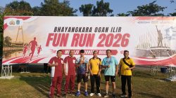 Semangat Kebersamaan: Personel Polsek Tanjung Batu Ramaikan Bhayangkara Ogan Ilir Fun Run