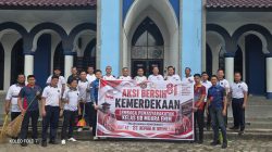 Lapas Muara Enim Ikuti Gelar Aksi Bersih-Bersih, Sambut HUT ke-81 Republik Indonesia