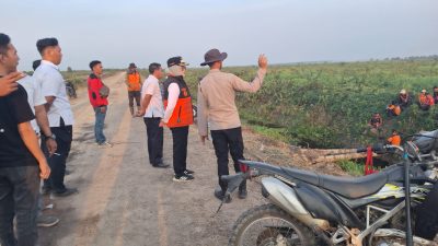 Polisi dan BPBD Temukan Titik Api di Lahan PT BRU Wilayah Rantau Bayur Banyuasin