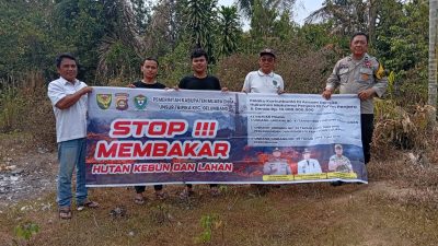Cegah Karhutla, Bhabinkamtibmas Gelumbang Edukasi Warga Desa Suka Jaya