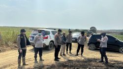 Gercep : Polsek Tanjung Batu, Padamkan Kebakaran Lahan Tebu di Desa Burai