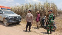 Polsek Tanjung Batu Laksanakan Patroli Sampaikan Imbauan Cegah Karhutla di Lahan Tebu PT SGN Cinta Manis