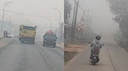 Warga Banyuasin Kaget, Bangun Pagi Sesak Nafas Dampak Kabut Asap Karhutla