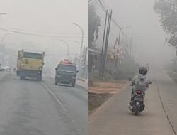 Warga Banyuasin Kaget, Bangun Pagi Sesak Nafas Dampak Kabut Asap Karhutla