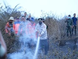 Karhutlah, Bupati Banyuasin Ikut Padamkan Api 