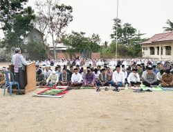 Polsek Tanjung Batu Hadiri Sholat Istisqo di Payaraman, Kapolsek Sampaikan Imbauan Pencegahan Karhutla