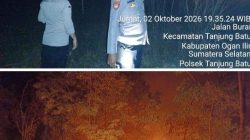 Polsek Tanjung Batu ,Padamkan Kebakaran Lahan Kebun Laret Seluas 5 Hektare