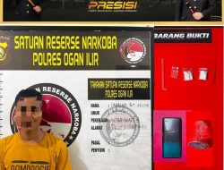 Satresnarkoba polres Ogan Ilir berhasil Amankan Pria di Tanjung Batu, Dua Paket Sabu 1,99 Gram Disita